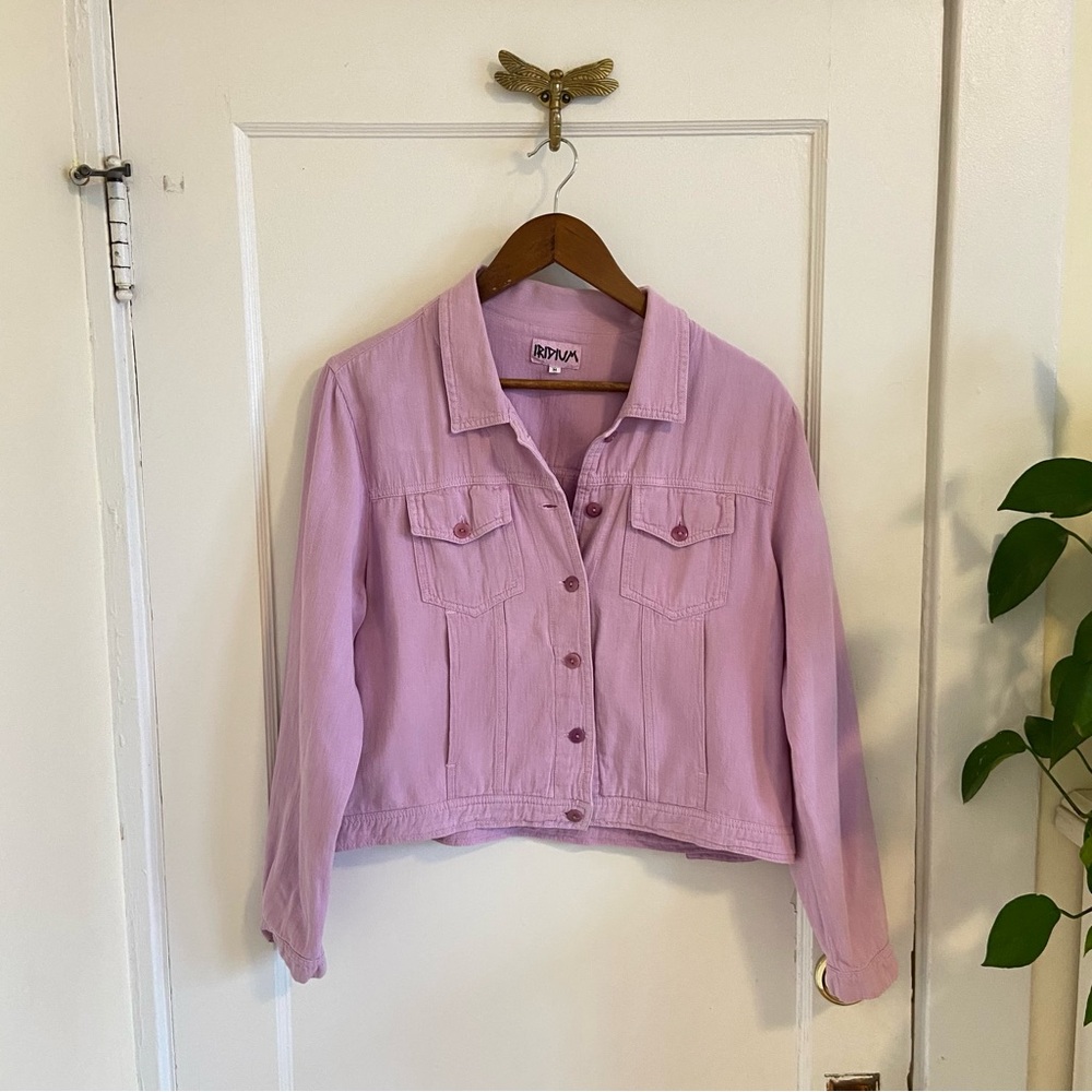 IRIDIUM‎ Lavender Purple Women's 100% Cotton Capsule Jean Jacket Medium